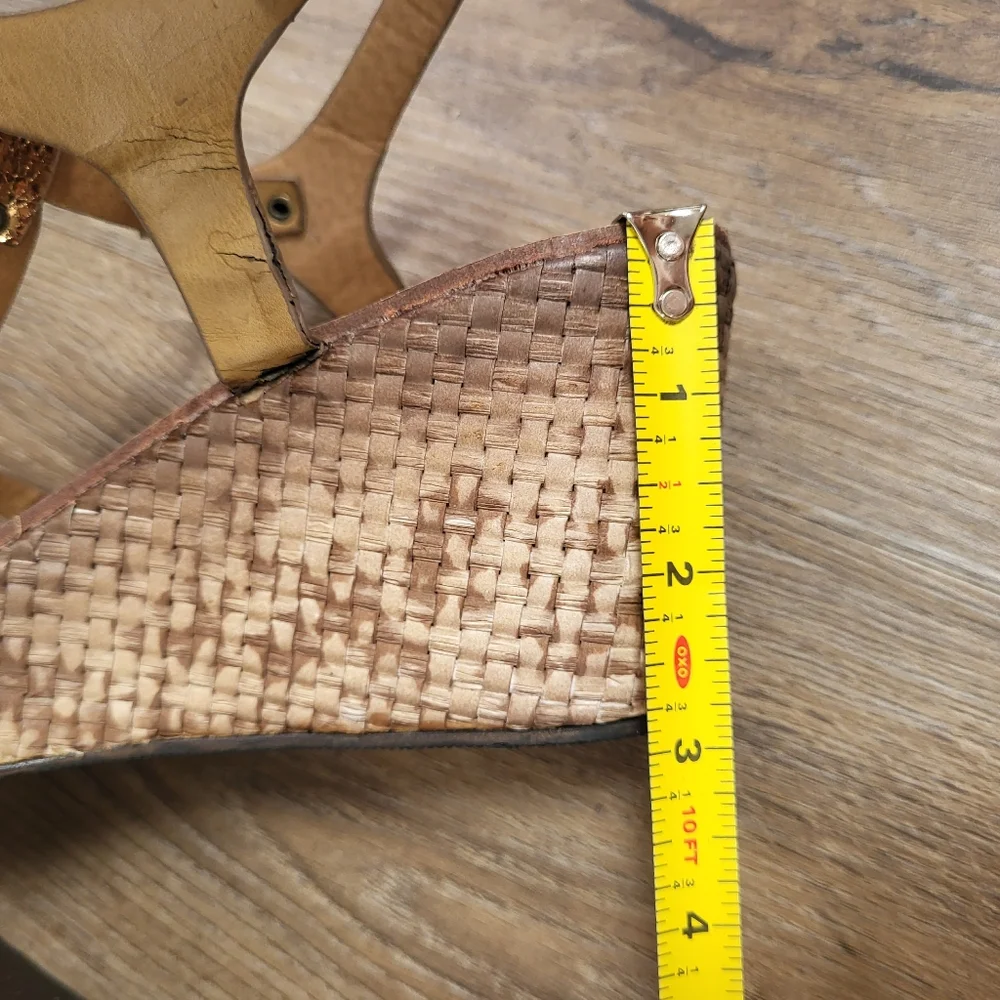 Corkys Basket Sandal Womens 10 Weave Leather 3